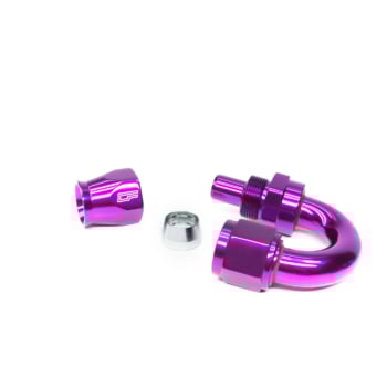 -06 AN 180 Degree Female Aluminum Hose End (PTFE)