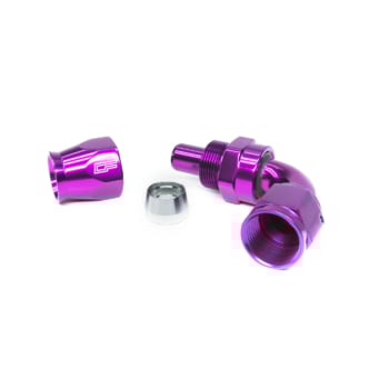 -10 AN 90 Degree Female Aluminum Hose End (PTFE) - Purple