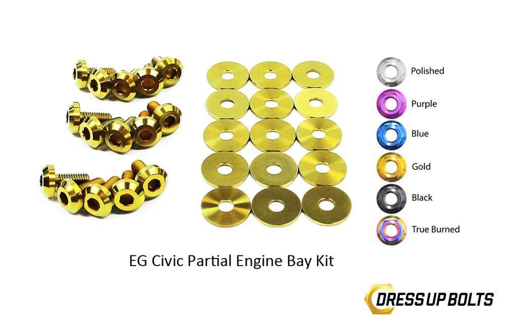 Honda Civic EG (1992-1995) Titanium Dress Up Bolts Partial Engine Bay Kit