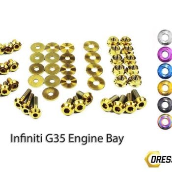 Infiniti G35 Coupe and Sedan (2003-2007) Titanium Dress Up Bolts Engine Bay Kit