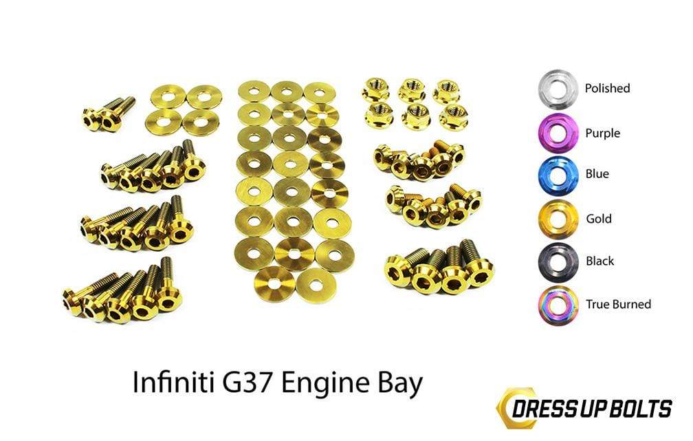 Infiniti G37 Coupe and Sedan (2008-2013) Titanium Dress Up Bolts Engine Bay Kit