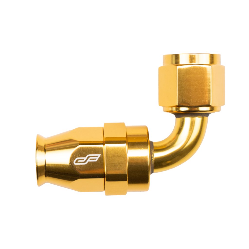 -10 AN 90 Degree Female Aluminum Hose End (PTFE)