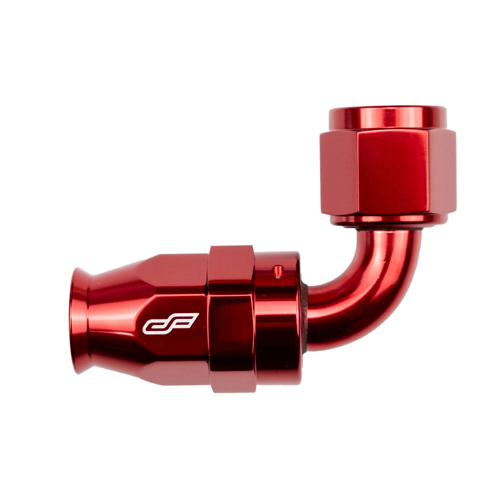 -10 AN 90 Degree Female Aluminum Hose End (PTFE)