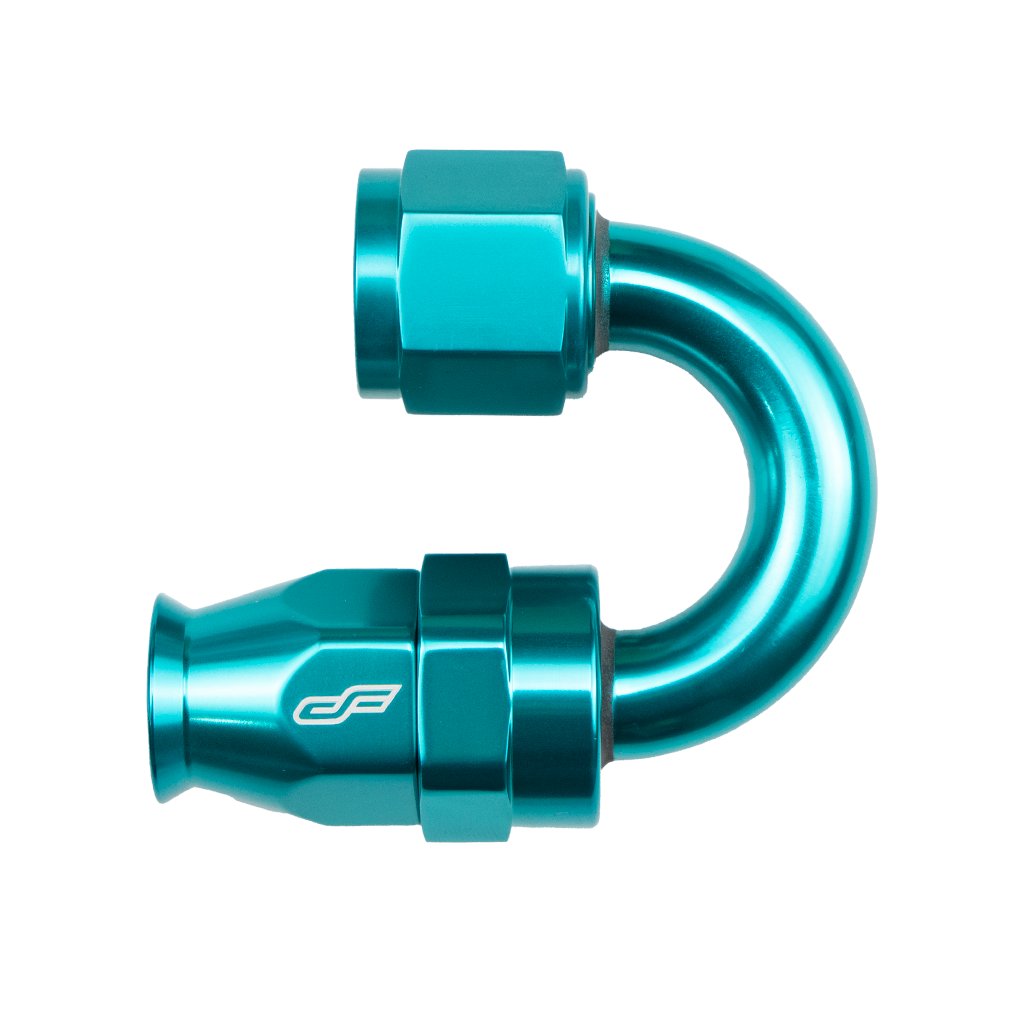 -10 AN 180 Degree Female Aluminum Hose End (PTFE)