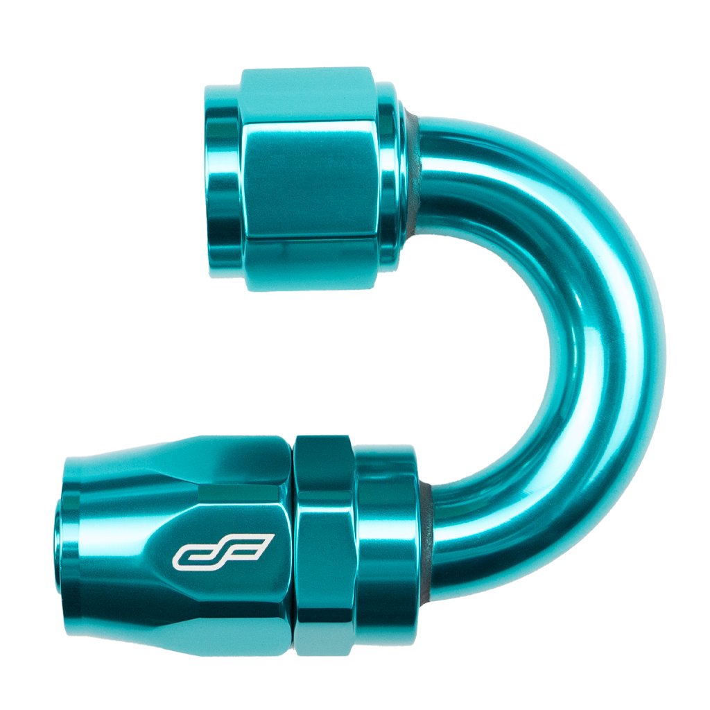 -8 AN 180 Degree Female Aluminum Hose End Fitting