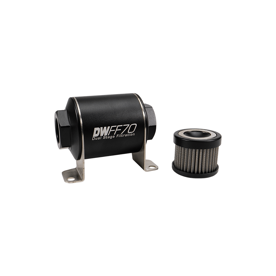 DeatschWerks 70mm In-Line Fuel Filter Kit — 10 Micron, ORB Female