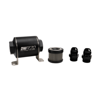 DeatschWerks 70mm In-Line Fuel Filter Kit — 40 Micron, -10AN
