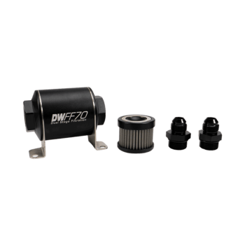 DeatschWerks 70mm In-Line Fuel Filter Kit — 40 Micron, -8AN