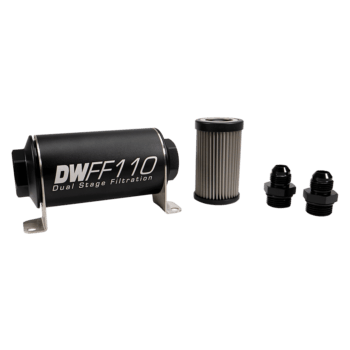 DeatschWerks 110mm In-Line Fuel Filter Kit — 10 Micron, -8AN