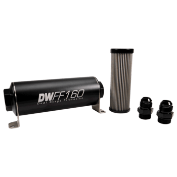 DeatschWerks 160mm In-Line Fuel Filter Kit — 5 Micron, -10AN