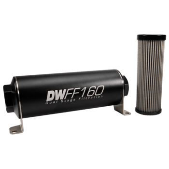 DeatschWerks 160mm In-Line Fuel Filter Kit — 10 Micron, ORB Female