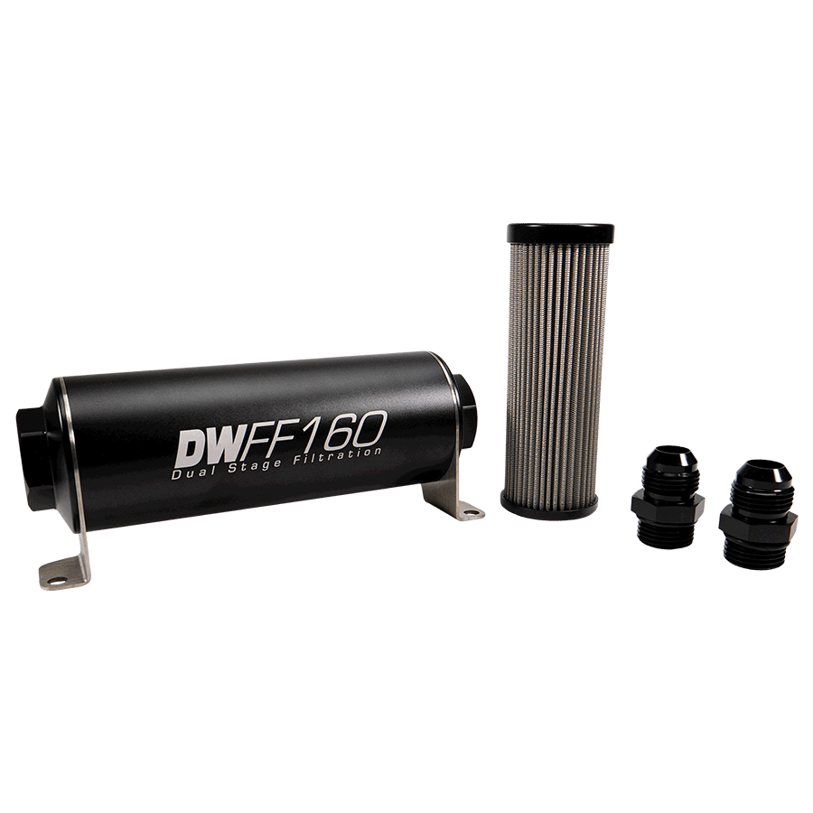 DeatschWerks 160mm In-Line Fuel Filter Kit — 100 Micron, -10AN