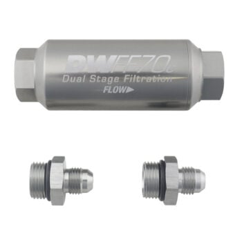 DeatschWerks 70mm In-Line Fuel Filter Kit — 10 Micron, -6AN