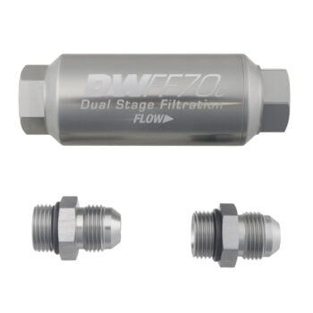 DeatschWerks 70mm In-Line Fuel Filter Kit — 10 Micron, -8AN