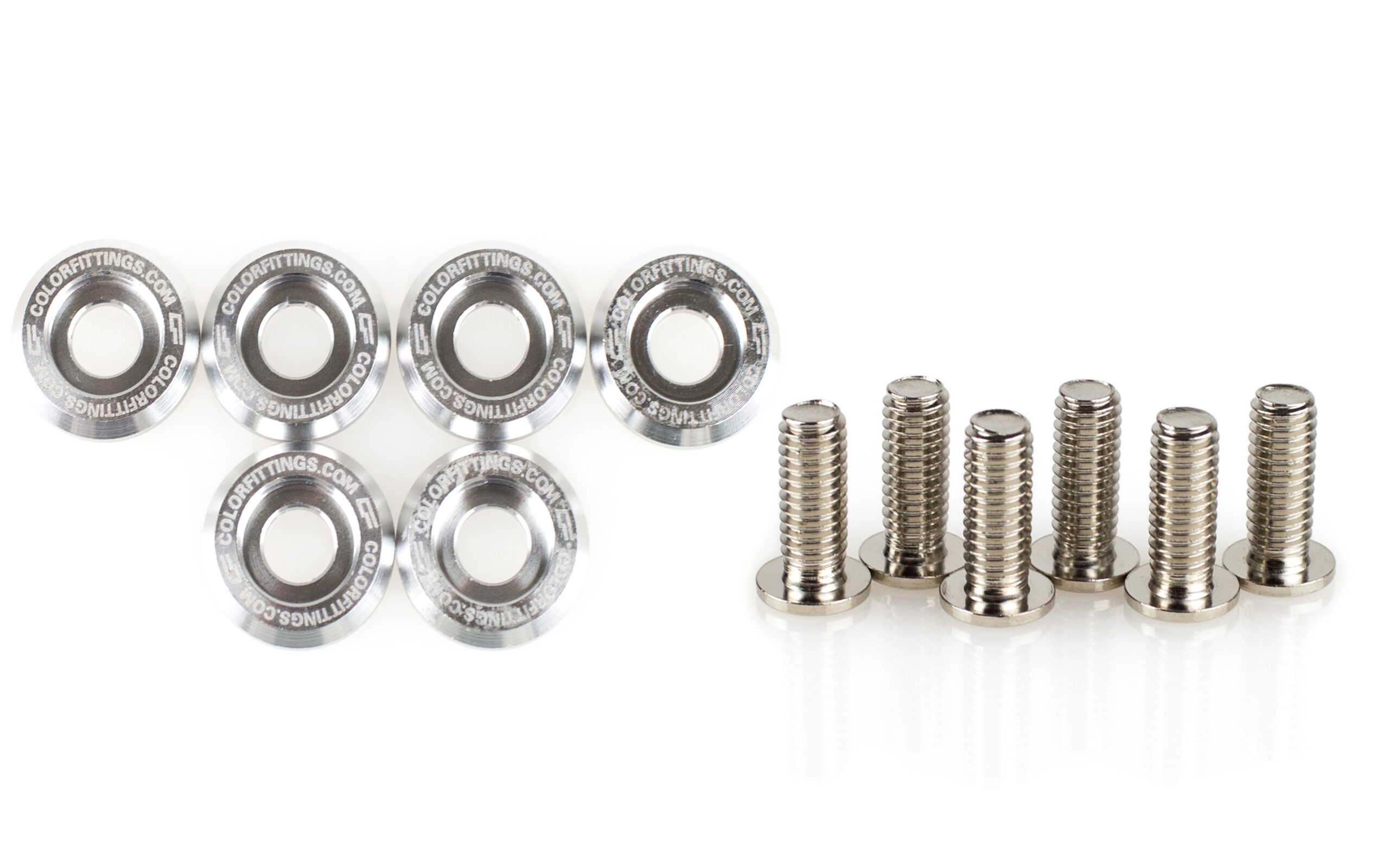 https://colorfittings.com/wp-content/uploads/2018/06/M6-lowest-low-profile-dressup-washer-bolt-kit-silver-scaled.jpg