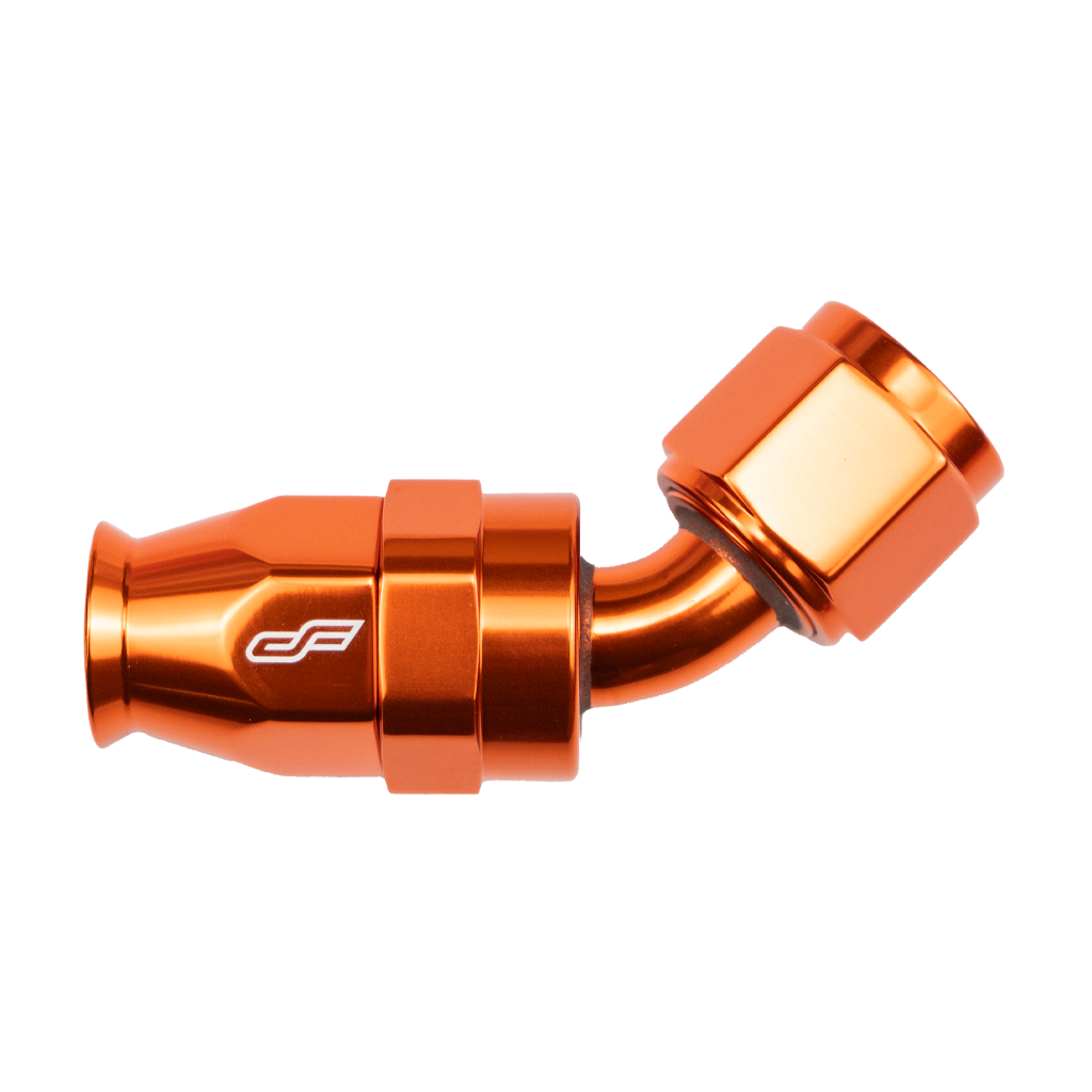-10 AN 45 Degree Female Aluminum Hose End (PTFE)
