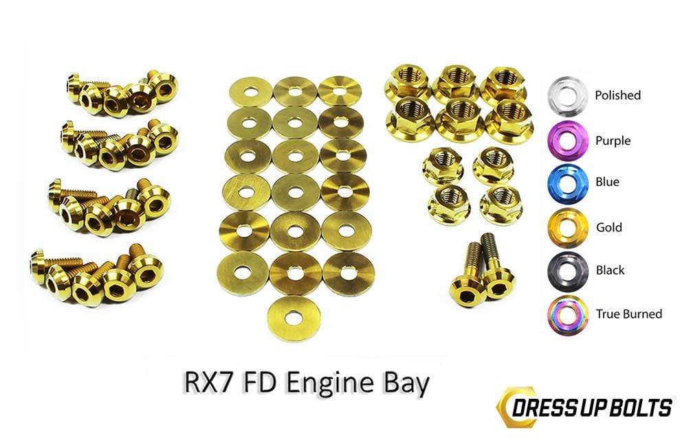 Mazda RX7 FD/FD3S (19922002) Titanium Dress Up Bolts Engine Bay Kit
