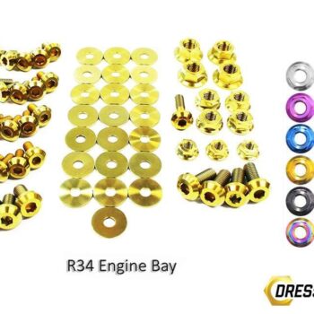 Nissan Skyline R34 (1998-2002) Titanium Dress Up Bolts Engine Bay Kit