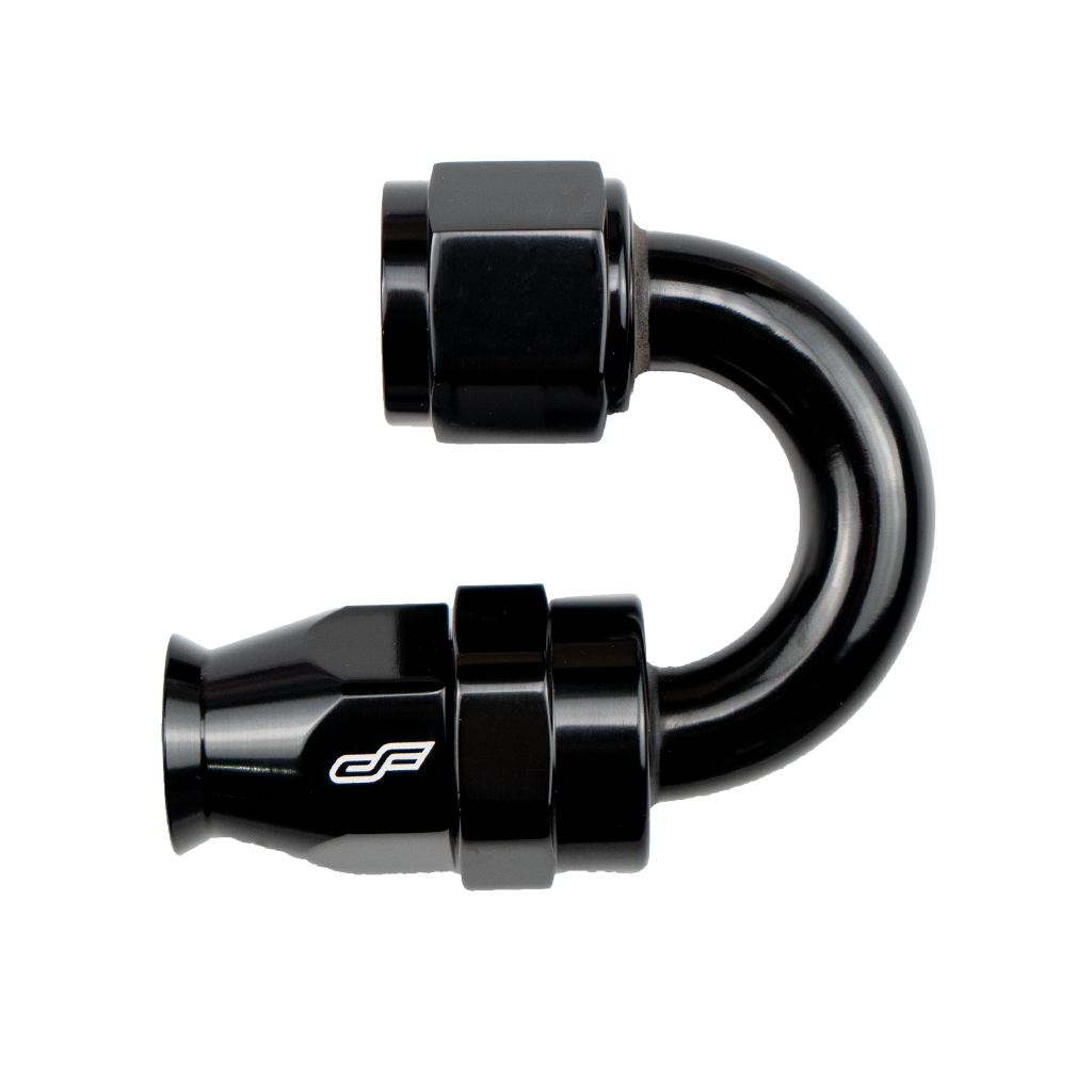 -10 AN 180 Degree Female Aluminum Hose End (PTFE)