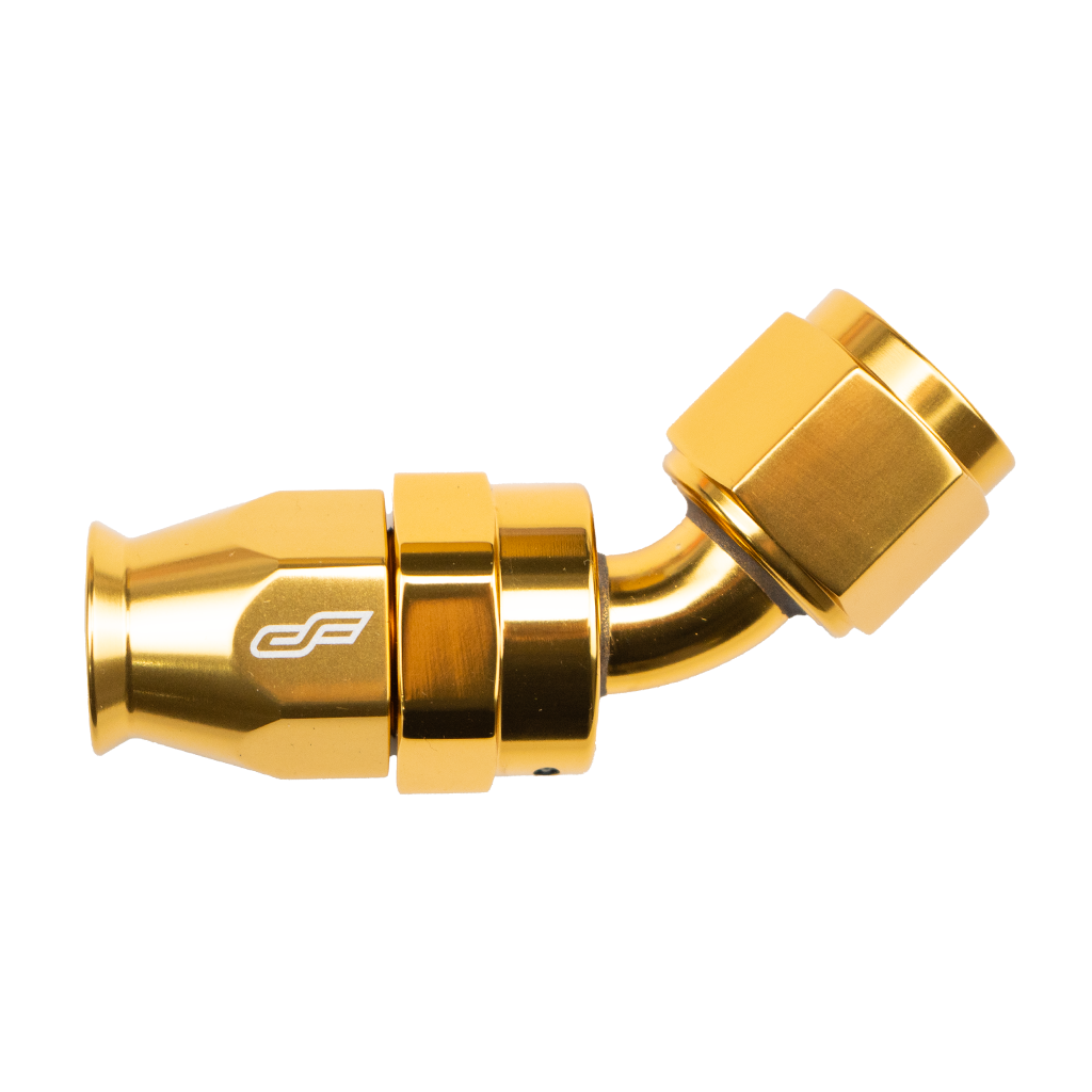 -10 AN 45 Degree Female Aluminum Hose End (PTFE)