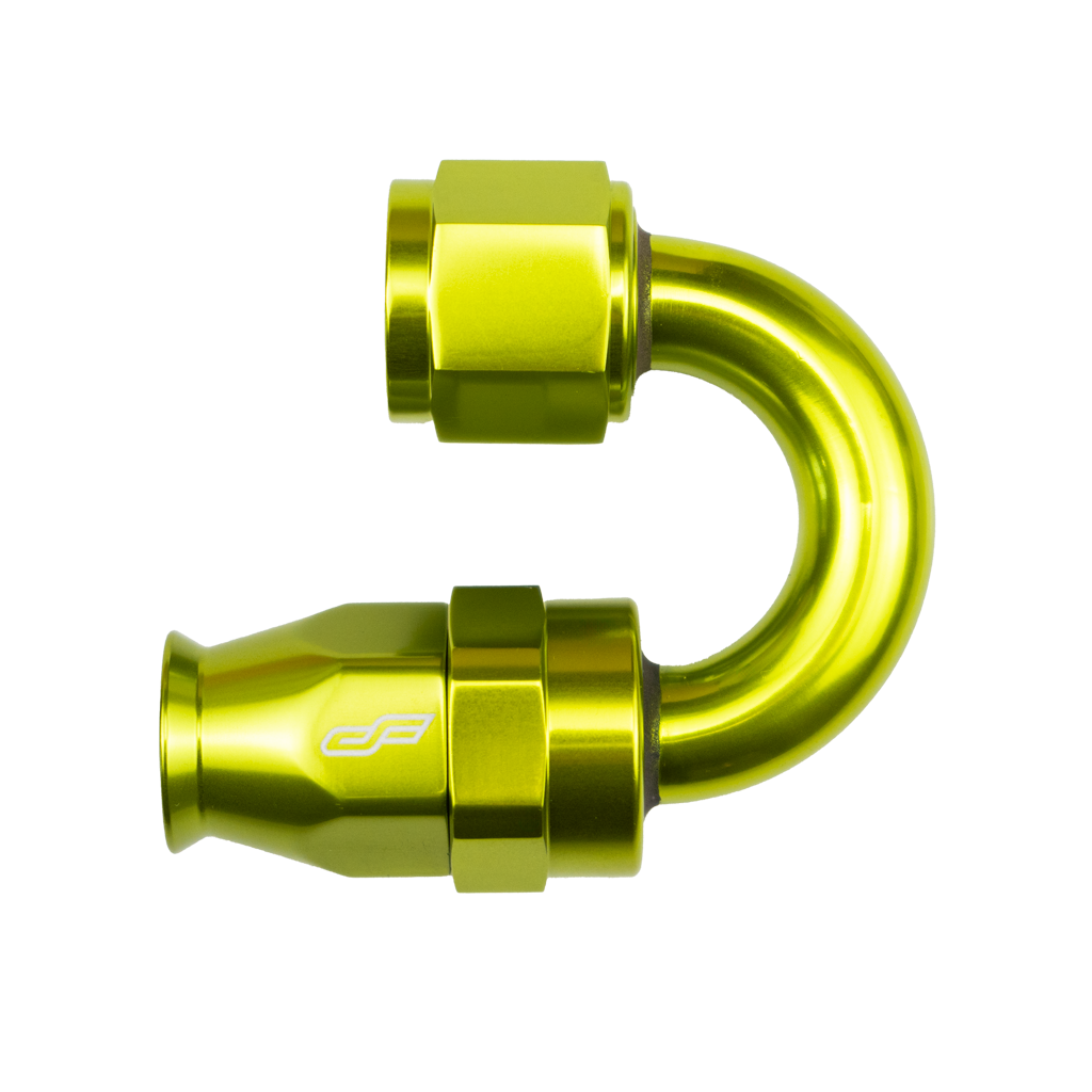 -10 AN 180 Degree Female Aluminum Hose End (PTFE)