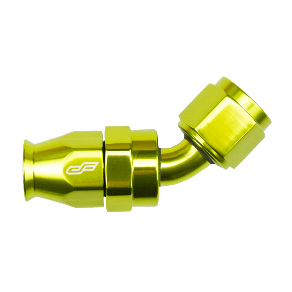 -10 AN 45 Degree Female Aluminum Hose End (PTFE)