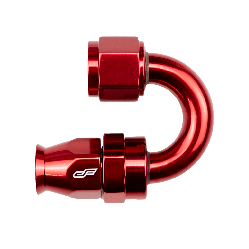 -10 AN 180 Degree Female Aluminum Hose End (PTFE)