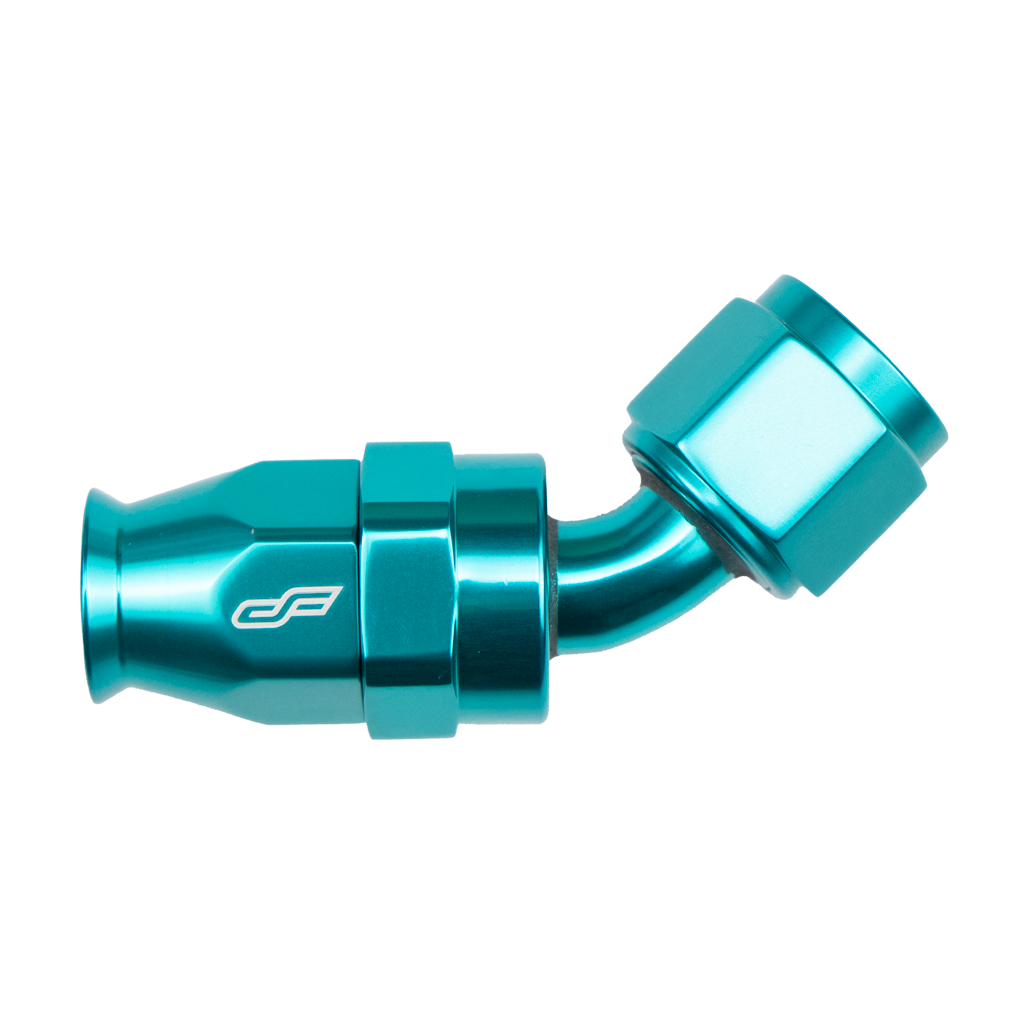 -10 AN 45 Degree Female Aluminum Hose End (PTFE)